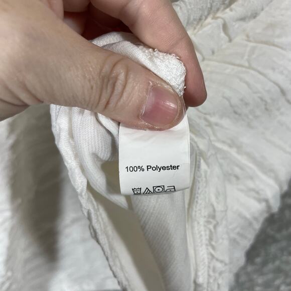 Shein Curve Women's Plus Size White Crinkle Textured Top - Size 3XL - Casual Tee - Picture 5 of 6